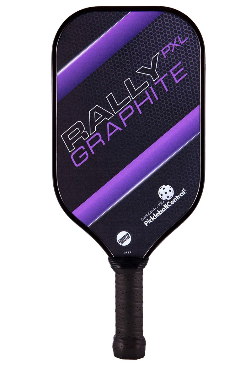 PickleballCentral Rally PXL Graphite Pickleball Paddle (Purple) XL Elongated Power & Reach Shape | Standard Grip | Polymer Honeycomb Core and Graphite Face - Image 1